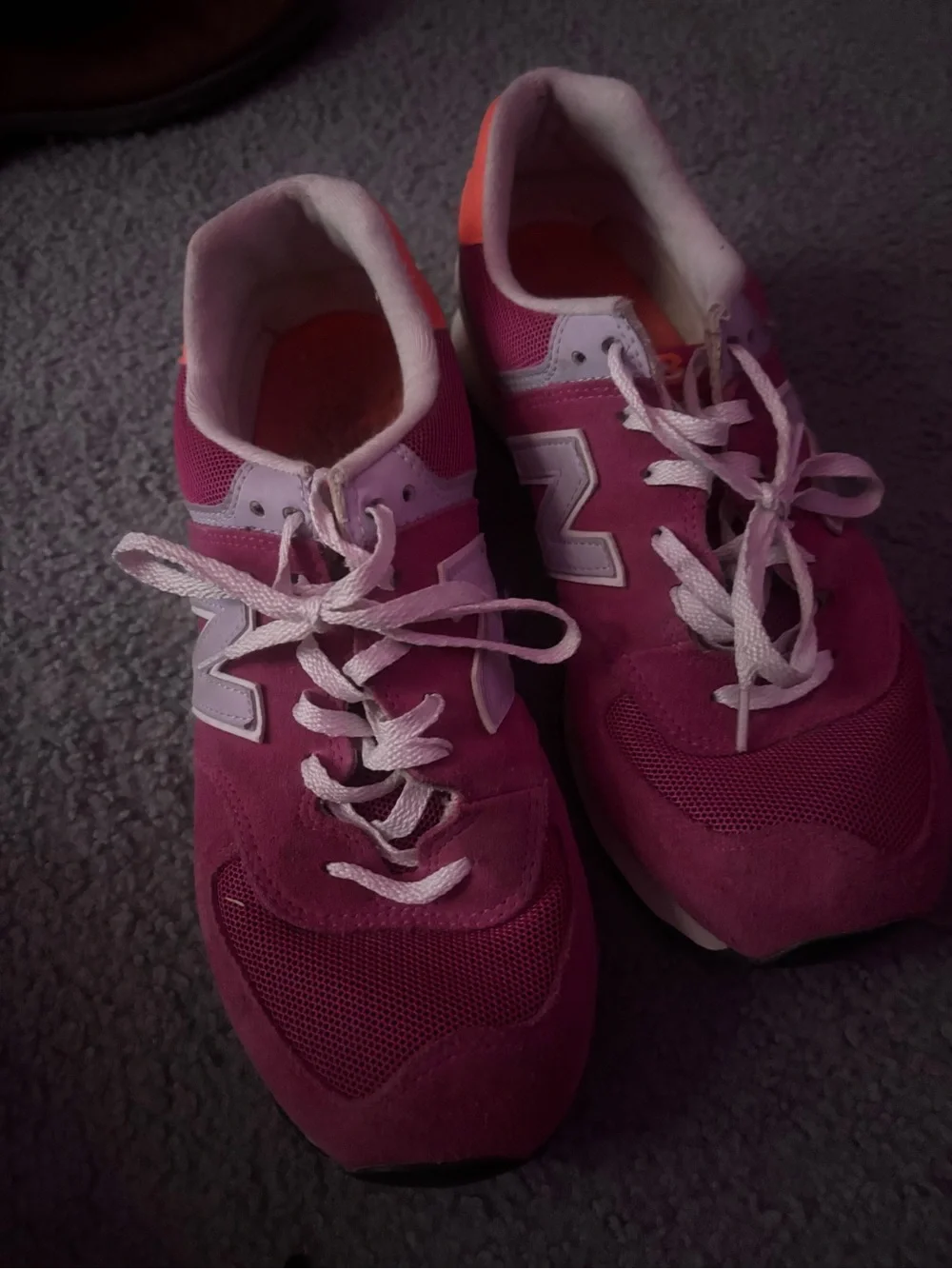 New Balance Women's Bright Pink Athletic Sneakers with White Accents